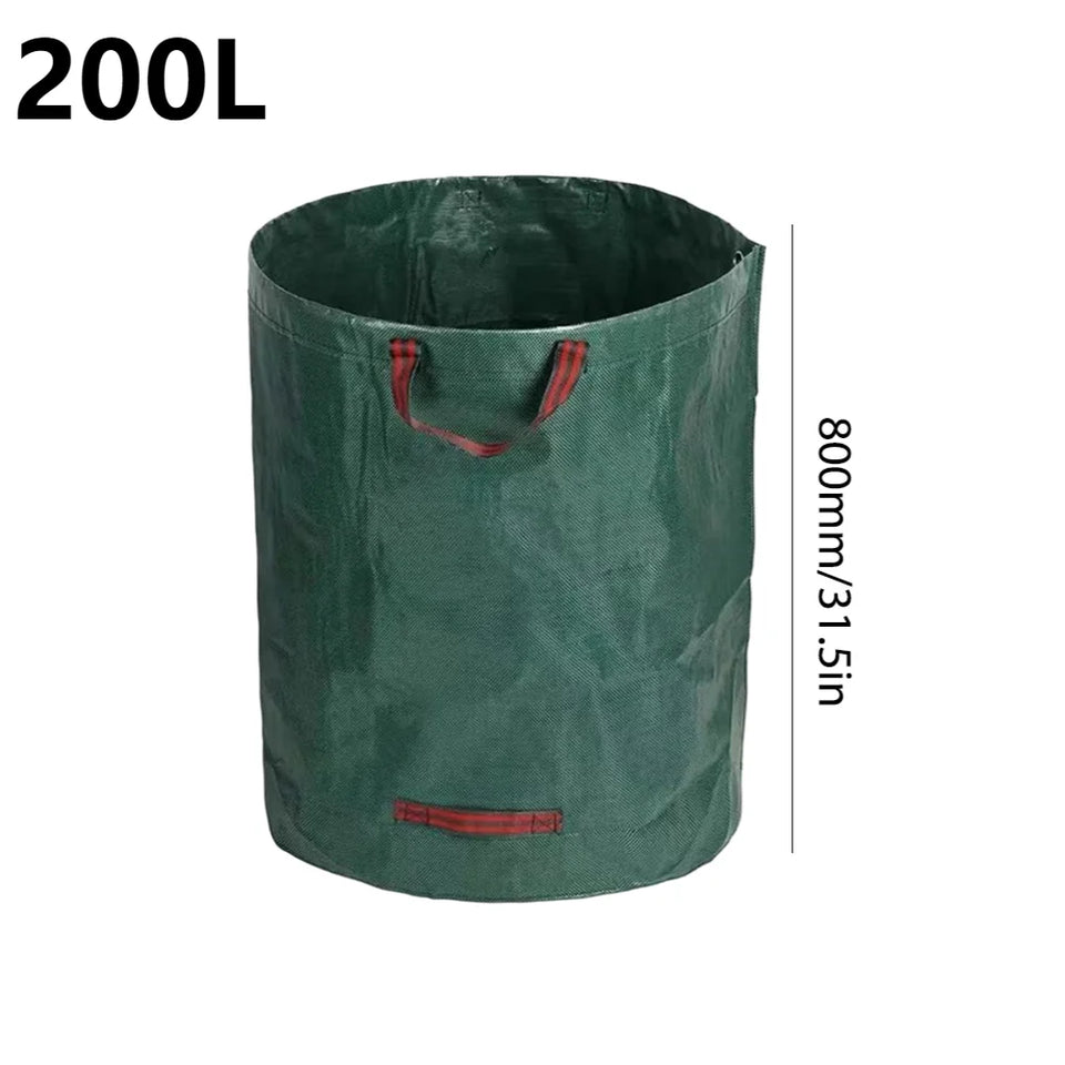 120-500L Garden Yard Waste Bag Foldable Leaf Sack Weed Trash Can Waterproof Reusable Trash Storage Container Garden Supplies New
