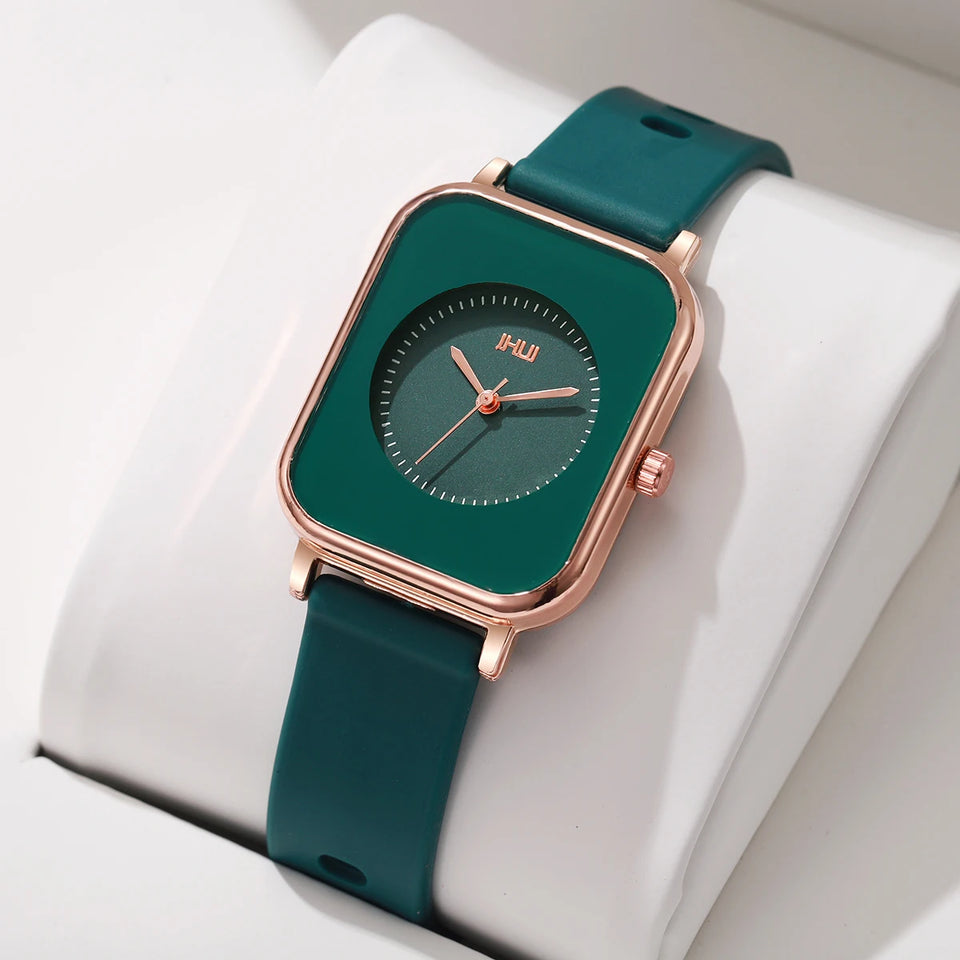 Fashion Rectangle Women Watches Casual Silicone Band Sports Watch Reloj Mujer Girls Clock Gift