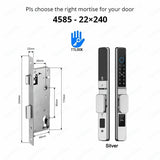 TTLock APP Waterproof Fingerprint Password Smart Lock For Outdoor Pull Push Sliding Aluminum Door 2885/ 3585/ 4585 /6085 Mortise