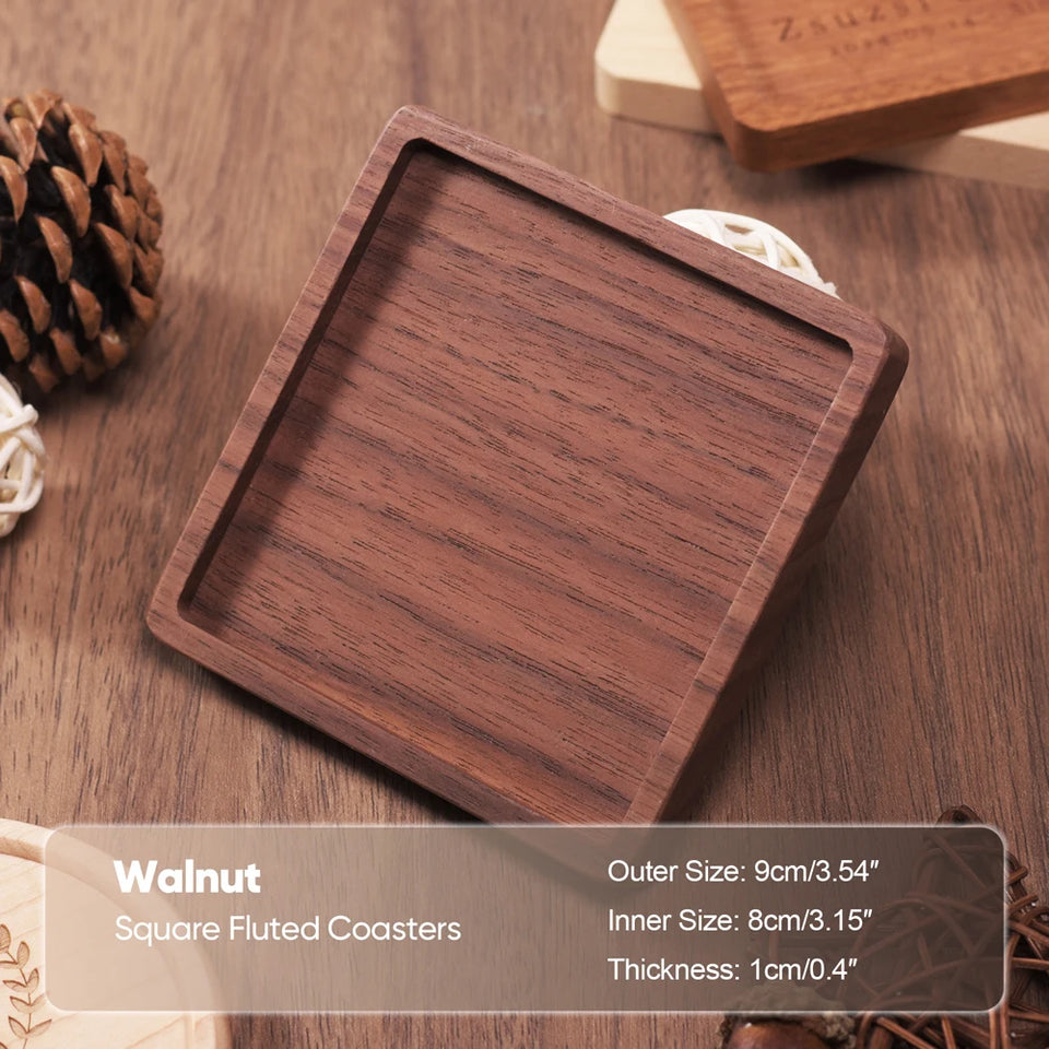 Wood Coasters for Drink Beech Coasters Heat Resistant Round Non-slip Pad Cup Coasters Tea Coffee Cup Pad for Home Table Kitchen