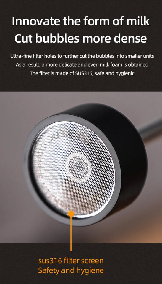 2025 New Milk Foamer Bincoo Coffee Frother Rechargeable Handheld Coffee Milk Electric Handle Blender Egg Beater Espresso Tool