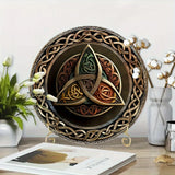 1 Piece 2D Celtic Three Curved Legs Symbol Logo Wooden Disc 8 Inch For Bedroom Living Room Home Restaurant Bar Coffee Shop