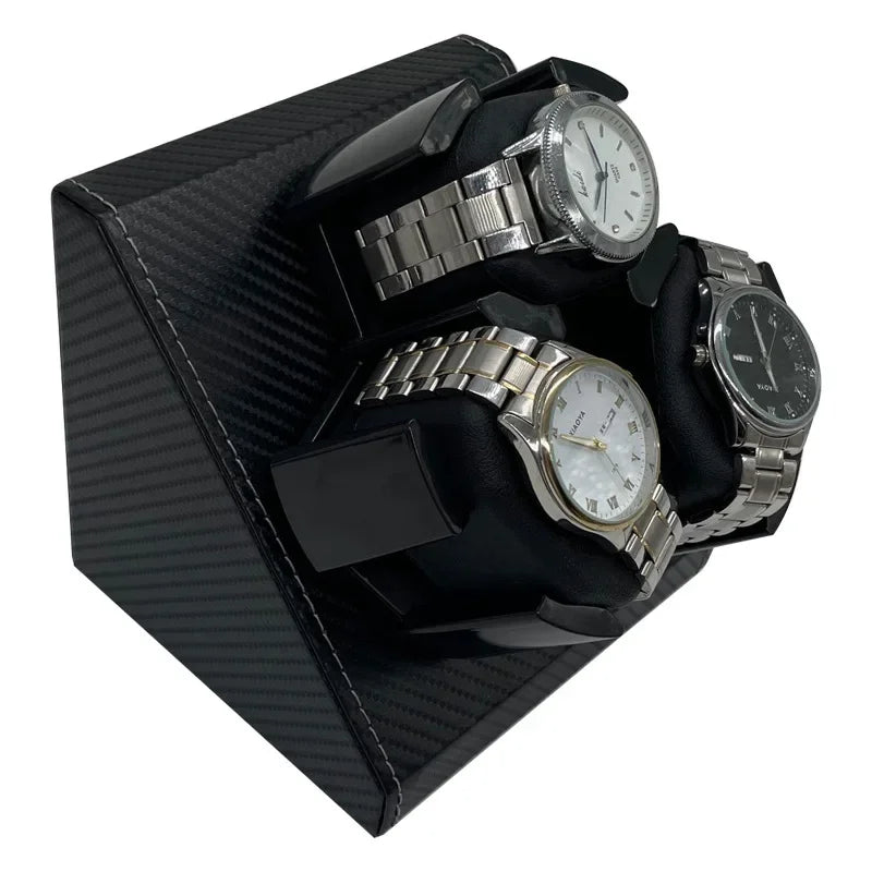 FRUCASE Watch Winder for automatic watches automatic winder for 3 watches 2 Rotation Modes Storage Case Memory Cotton