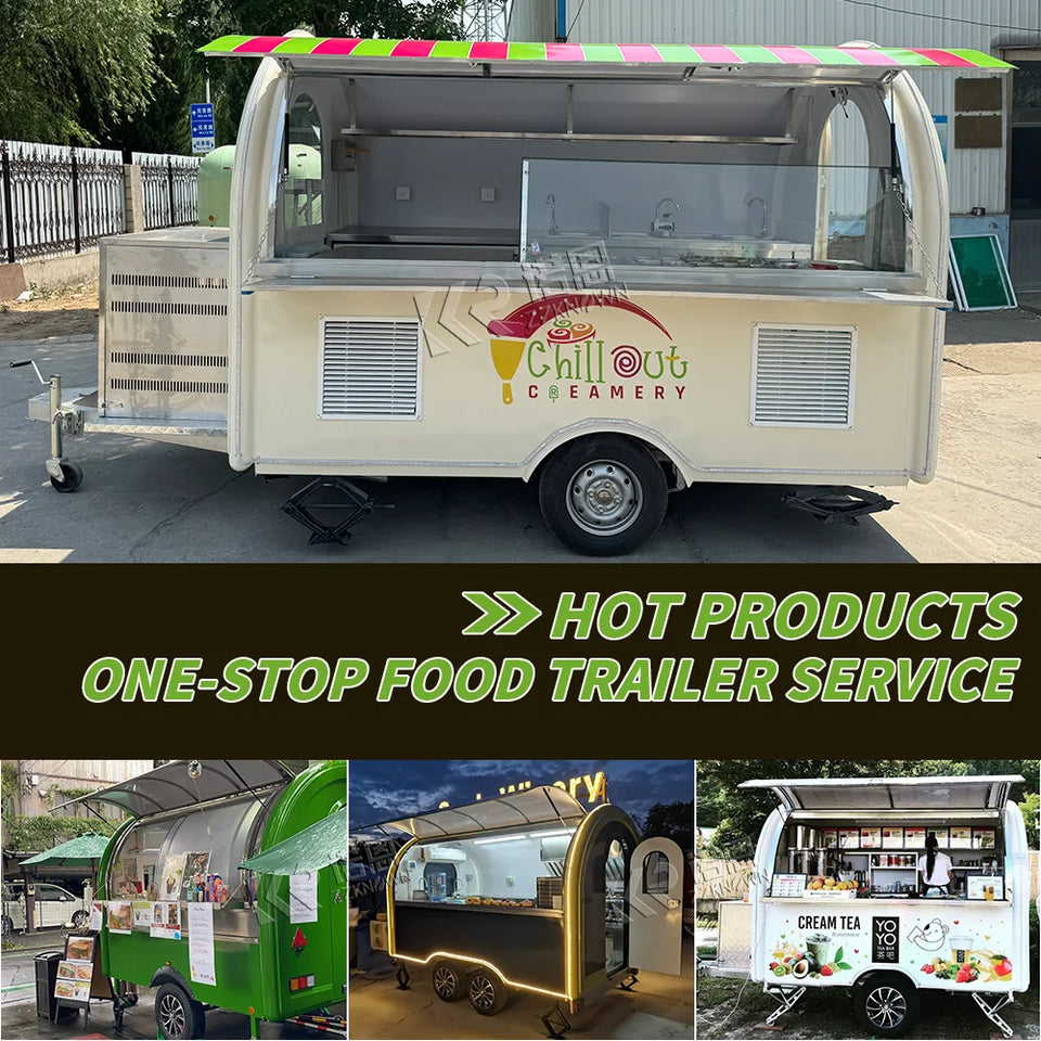 Food Vending Van Catering Fully Equipped Concession Street Mobile Food Truck Cart Fast Food Mobile Store Truck Boutique Trailer