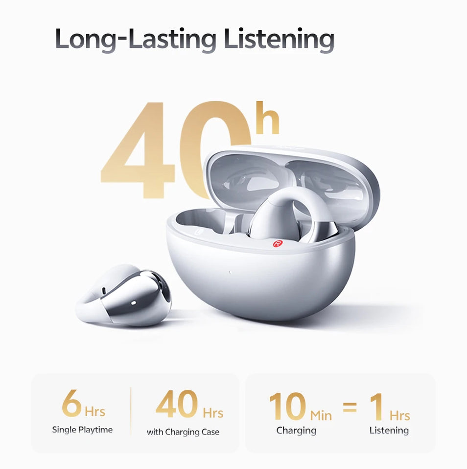 QCY T33S Open Ear Earbuds Crossky C30S Ultra-Comfort Clip On Ear Buds Wireless Bluetooth 6.0 LDAC Hi-Res Audio 40H Earphones