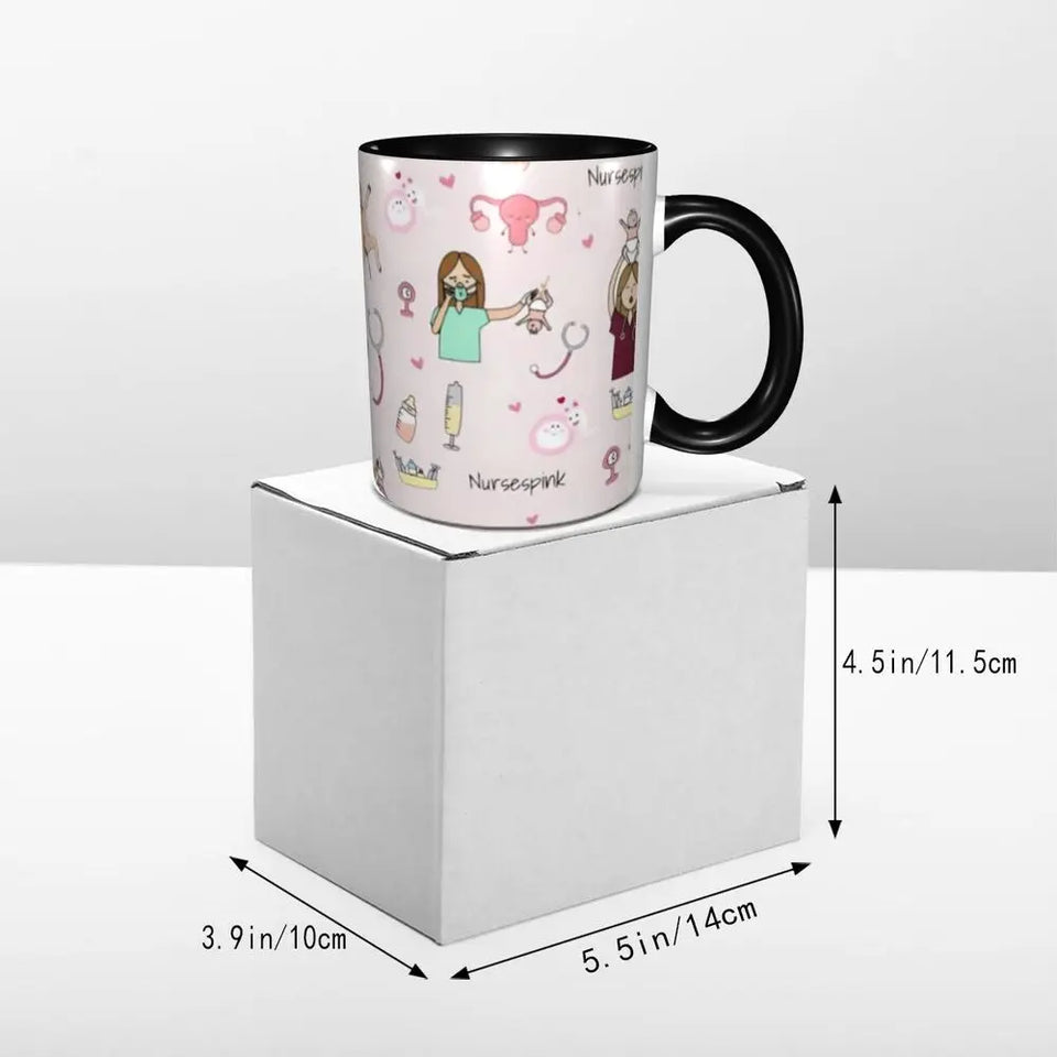 Pink Doctor Nurse Coffee Mugs DIY Customized Enfermera En Apuros Ceramic Milk Tea Mug Cup