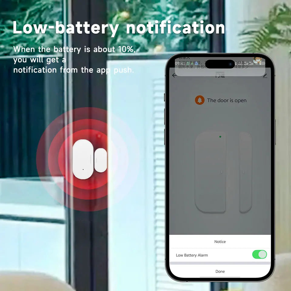 Smart Door Window Magnetic Sensor Zigbee3.0 Z2MQTT Home Security Protection for Home Assistant Smart Home System