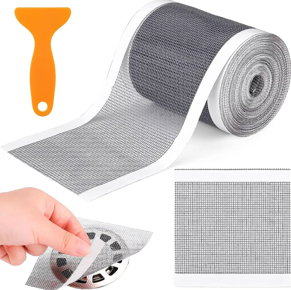 7cm 5-15M Cutable Shower Drain Hair Catcher Self-Adhesive Floor Drain Stickers Disposable Mesh Sink Strainer Filter For Bathroom