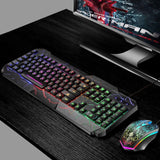 Computer Desktop Wired Gaming Keyboard Mouse Mechanical Feel Led Light Backlit Keyboard Mouse Combos