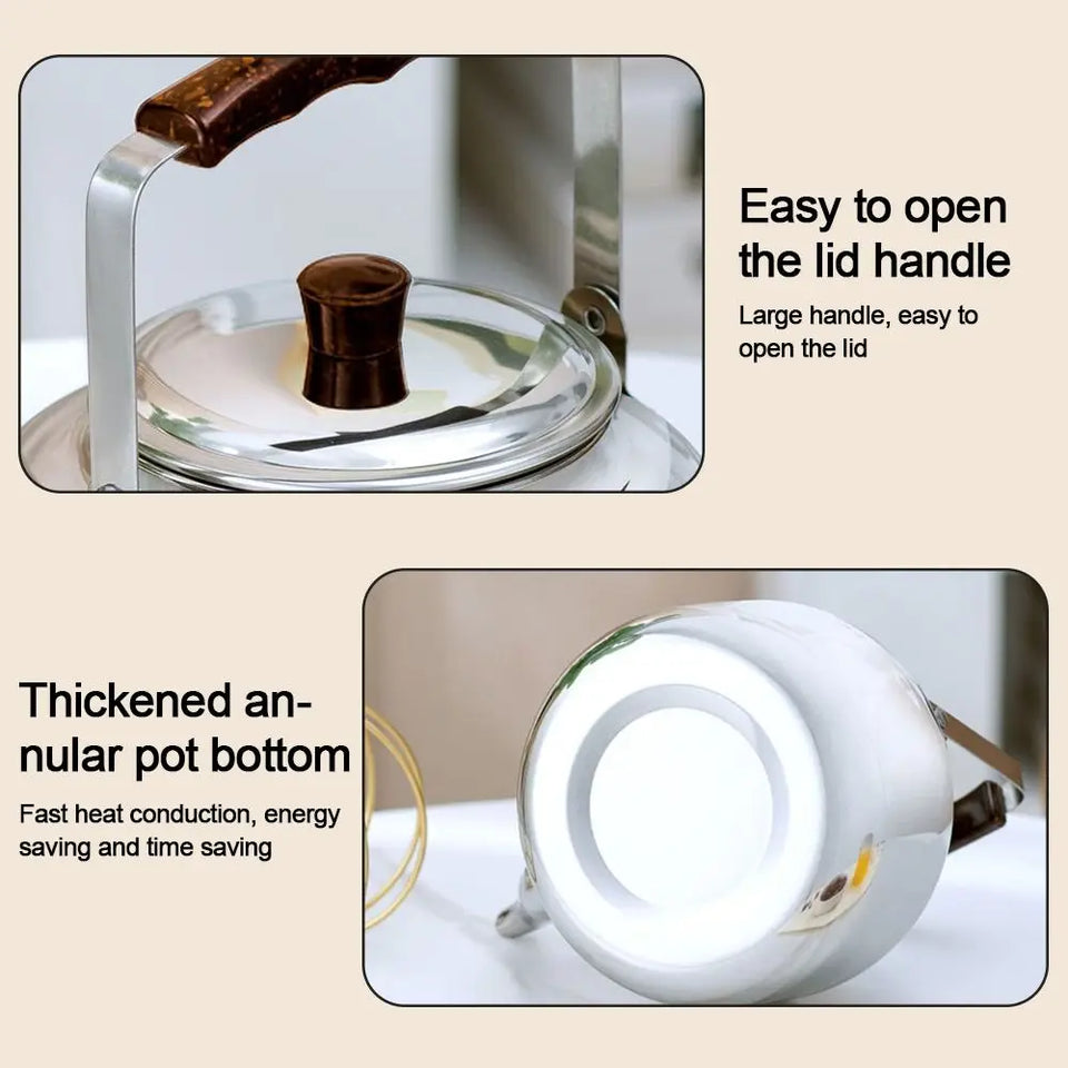 New 1L/1.5L/2L Tea Pot Large Capacity Fast Heating Teapot Stainless Steel Coffee Pot Home Camping