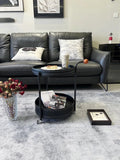 2025 New Light Luxury Sofa Side Table Movable Hotel Room Saddle Leather Trolley Home Bedroom Storage Bedside Small Coffee Table