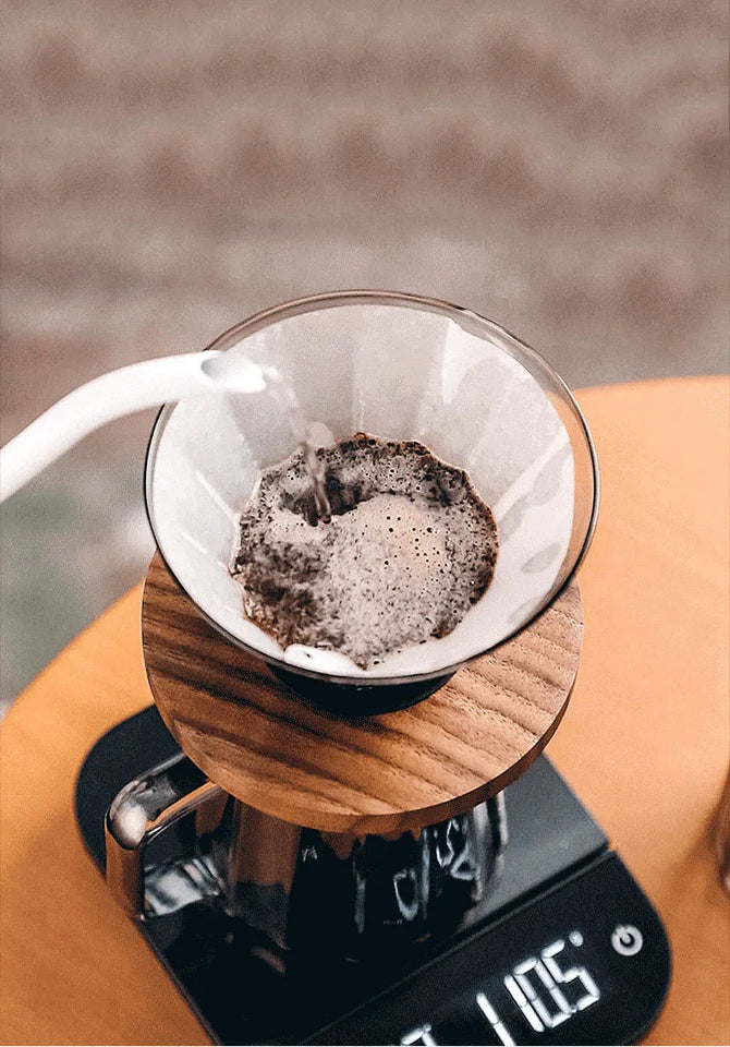 Household Coffee Maker Advanced Grey Glass Hand-brewed Coffee Drip Filter Cup Wood Pallet Sharing Pot Coffeeware Accessories