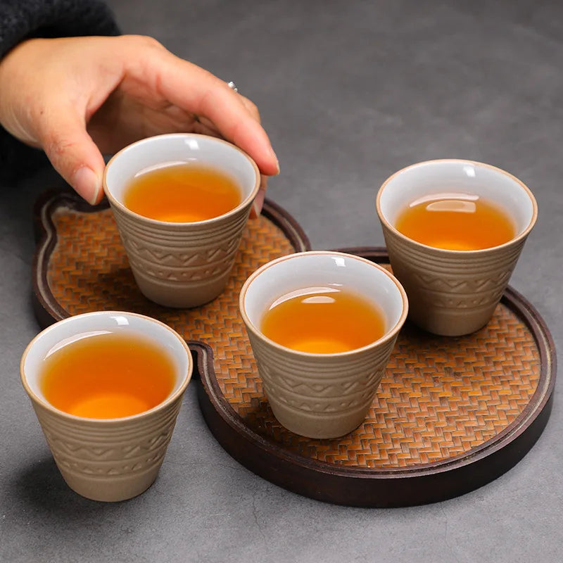 Saudi Arabian Coffee Cup Small Vintage Coarse Ceramic Concentrated Latte Cup Creative Antique Ceramic Afternoon Tea Cup