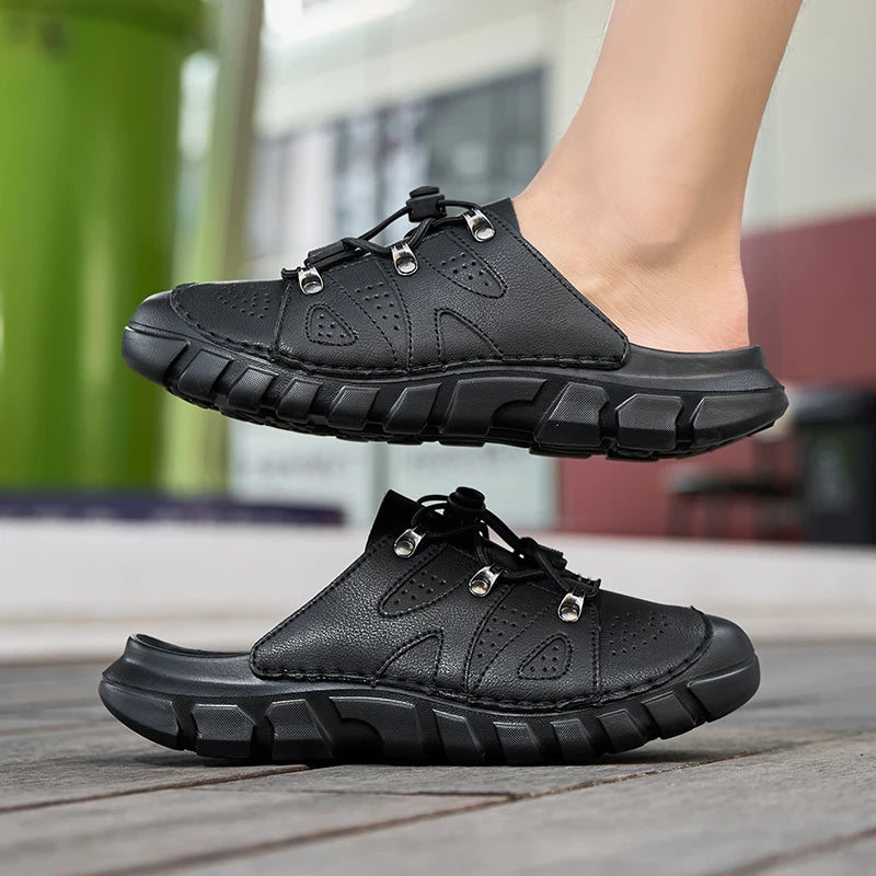 Summer Men's Sandals Beach Shoes Handmade Breathable Design Sandals Casual Beach Shoes Lightweight Soft Bottom Outdoor Sandals