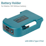 1pc For Makita 18V With USB With Type-C Battery Holder For Makita 18V Battery BL1840 BL1850 BL1860 Charger Adapter Fast Charging