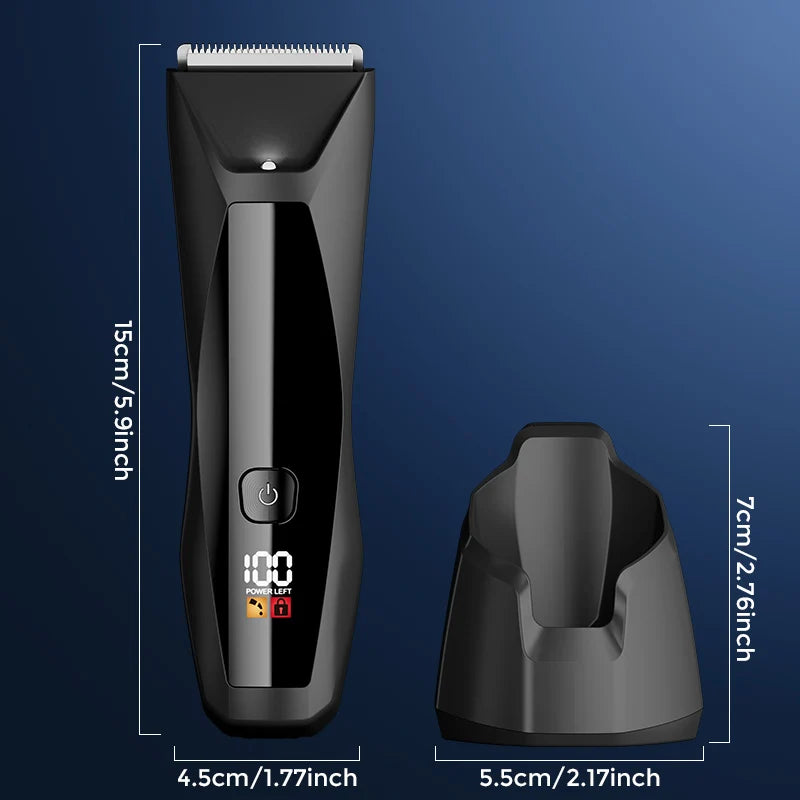 SEJOY Body Pubic Hair Trimmer for Men With Standing Recharge Dock,Balls Women Lady Shaver Hair Removal Bikini Trimmer