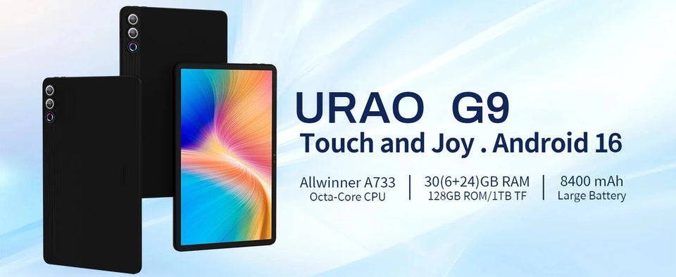 URAO G9L 11.5 inch Tablet Android 15 30GB+128GB+1TB Expand 8400mAh 2K 1200x2000 HD IPS Screen WiFi 6 Dual Camera Widevine L1 GMS