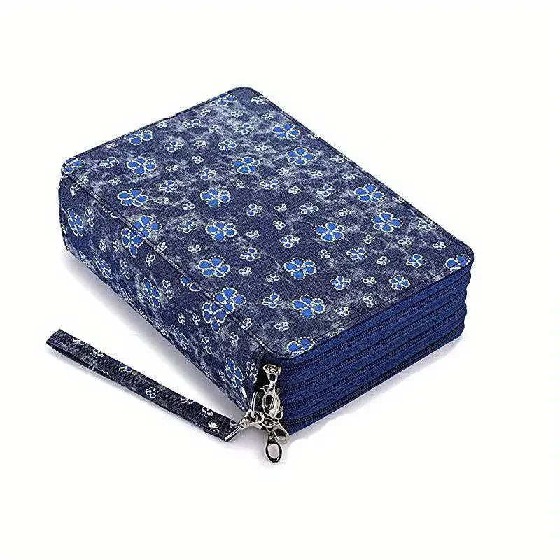 200 hole portable canvas pencil case, pencil stationery shockproof storage bag, large capacity stationery box