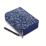 200 hole portable canvas pencil case, pencil stationery shockproof storage bag, large capacity stationery box