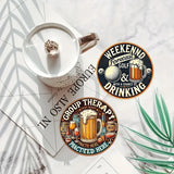 6pcs 10cm Wooden Vintage Beer Themed Coaster Tea Coffee Cup Pad Heat Resistant Round Bowl Teapot Mat Wood Placemats Coasters