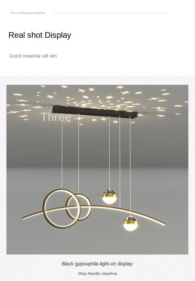 Restaurant Pendant Lights, Modern and Minimalist Bar Lighting Fixtures Long Table Lights Creative Restaurant