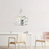 New Creative Acrylic Mirror Coffee Cup Wall Paste Living Room Bedroom Background Wall Decoration Self-adhesive Mirror