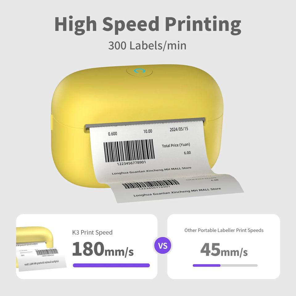 Portable Mini Printer Label Maker 300dpi 2 Inch Thermal Wireless Inkless Printer Bluetooth for IOS and Android Home School