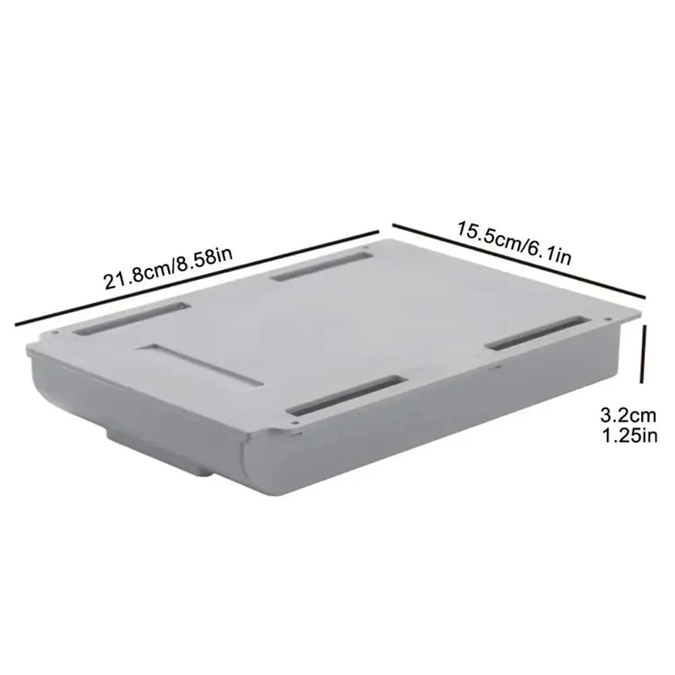 Hidden storage box, desk storage drawer, self-adhesive plastic desktop storage rack, simple clutter storage box