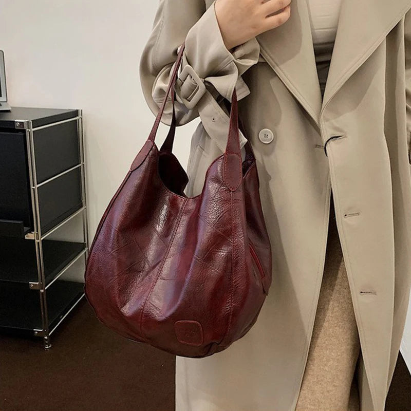 Womens Hand Bags Soft PU-Leather Shoulder Bags Ladies All-Matching Shopping Dating Bag Large Capacity Crossbody Bag Gift