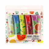 5pcs Plant Fruit Fragrance Hand Cream Sets Moisturizing Handcream Set Hand Care Nourishing Anti Chap Skin Care for Foot