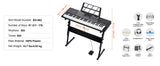 SucceBuy 61 Key Digital Keyboard Piano Electric Portable Piano 200 Tones 200 Rhythms or 600 Tones 500 Rhythms for Beginner Use