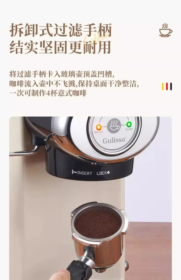 220V German Italian Semi Auto Espresso Coffee Machine Compact Home Office Mini American Brewer All in One BC