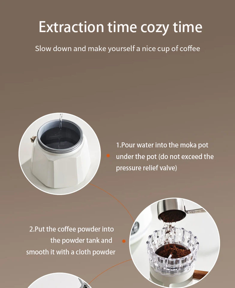 Bincoo Dual Valve Moka Pot Espresso Machine Thermostatic Extraction Coffee Moka Pot Hand Brewed Coffee Pot Barista Accessories