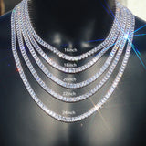 New Arrivals 6mm Baguette Diamond Silver/Gold Plated Hip Hop Jewelry Iced Out Tennis Chain Necklace Gift For Women/Men