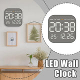 Metal Brushed Wall Clock Multifunctional Electronic Clock LED Electronic Alarm Clock Minimalist Alarm Clock LED Electronic Clock