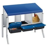 Multi-Compartment Metal Chicken Nesting Box Automatic Roll-Out Egg Collection Waterproof Steel Laying Box for Hens Ducks Rabbits