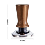 Premium 51/53/58MM Coffee Tamper Wooden Handle Durable Pressure Hammer Stainless Steel Base Barista Tool Professional Use