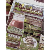 Matcha Chocolate Coffee Small Laminated Sticker Set Pack Best Wish Message Cards Gift Box Gift Bag Packaging Decorative Paper