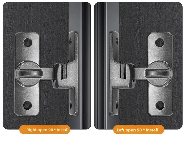 1pc Security Door Lock Handle Commercial Residential Grade Anti-Pick Lock with Adjustable 90°/180° Slide Indoor Outdoor Use