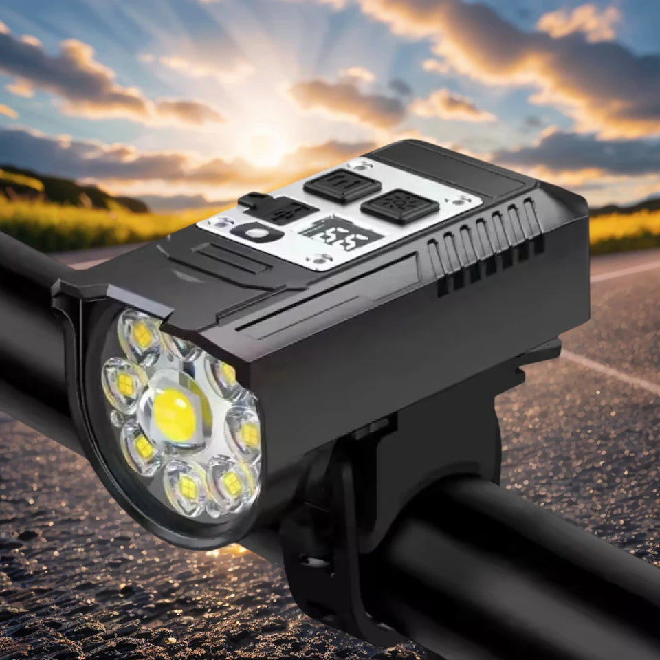 9LED Bike Light Type-C Rechargeable Bicycle Front Lights Intelligent Sensor MTB Flashlight Bike Headlight for Cycling Front Lamp