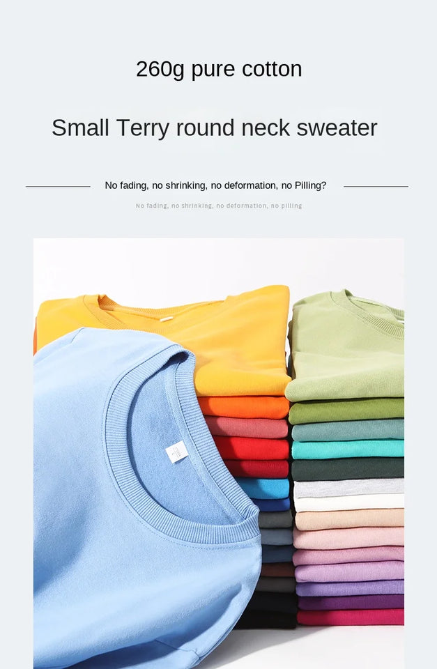 Autumn O-Neck Cotton Women's Sweatshirt Hoodies Basic Loose Casual Women Pullover Solid Sweatshirt Ladies Tops Factory Wholesale