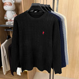 Hot High-End Luxury Man Long-Sleeved Knitwear Round Neck No Pilling No Fading Embroidery Spring New Sweater Leisure MensClothing
