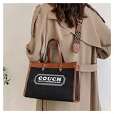 Canvas handbags women's 2023 new fashion all-match tote bag style large capacity shoulder messenger bag for woman
