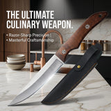 New Multi-Purpose Chef Knife Ultra-Sharp – Stainless Steel Ergonomic Wood Handle with Cover for Home & Commercial Cooking
