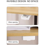 Under Desk Drawer Self-Adhesive Stationery Storage Box Multifunctional Hidden Under Desk Organizer for Home Kitchen Office Table