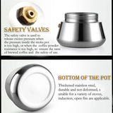 Coffee Pot Stainless Steel Filter Italian Espresso Latte Stovetop Percolator Tool 200/300/450/600Ml Moka Coffee Maker Coffee Pot