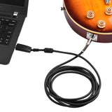USB Guitar Audio Cable USB Male Interface To 6.35mm (1/4inch) Mono Electric Guitar Connection Cable Professional Guitar To PC
