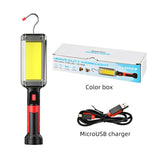 COB Floodlight Rechargeable Lamp Led Work Light Use 2*18650 Battery Led Portable Magnetic Light Hook Clip Waterproof