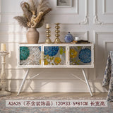 American Hand-painted Living Room Cabinets Sideboards Foyer Side Cabinet Light Luxury Wine Cabinet Drawer Living Room Furniture