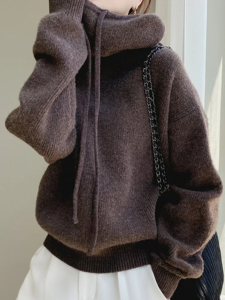 100% Australia Wool Women's Hooded Sweater Long Sleeve Pullovers New Arrivals Knitted Jumper Cashmere New In Sweatshirts Fashion